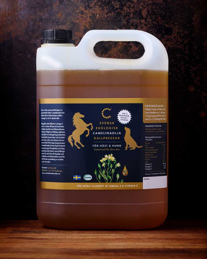 CAMELINAOLJA FÖR HÄST & HUND KRAV, 5 Liter
